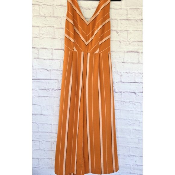 LUCKY BRAND Women's Jumpsuit Striped Boho Summer 100% Cotton Size Medium - Picture 7 of 14